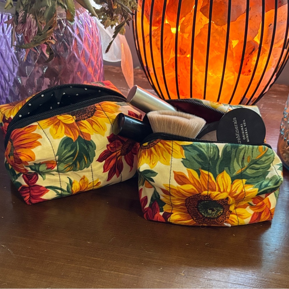 Mini Warm Sunflower Floral Cosmetic Bag/pouch